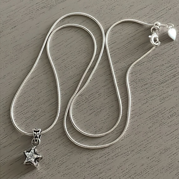 Silpada CZ Star Pendant N1413 with Italian Sterling Silver Snake Chain - Picture 3 of 11